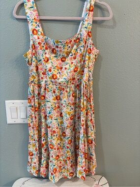 Floral Sundress with Bright Multicolor Bloom